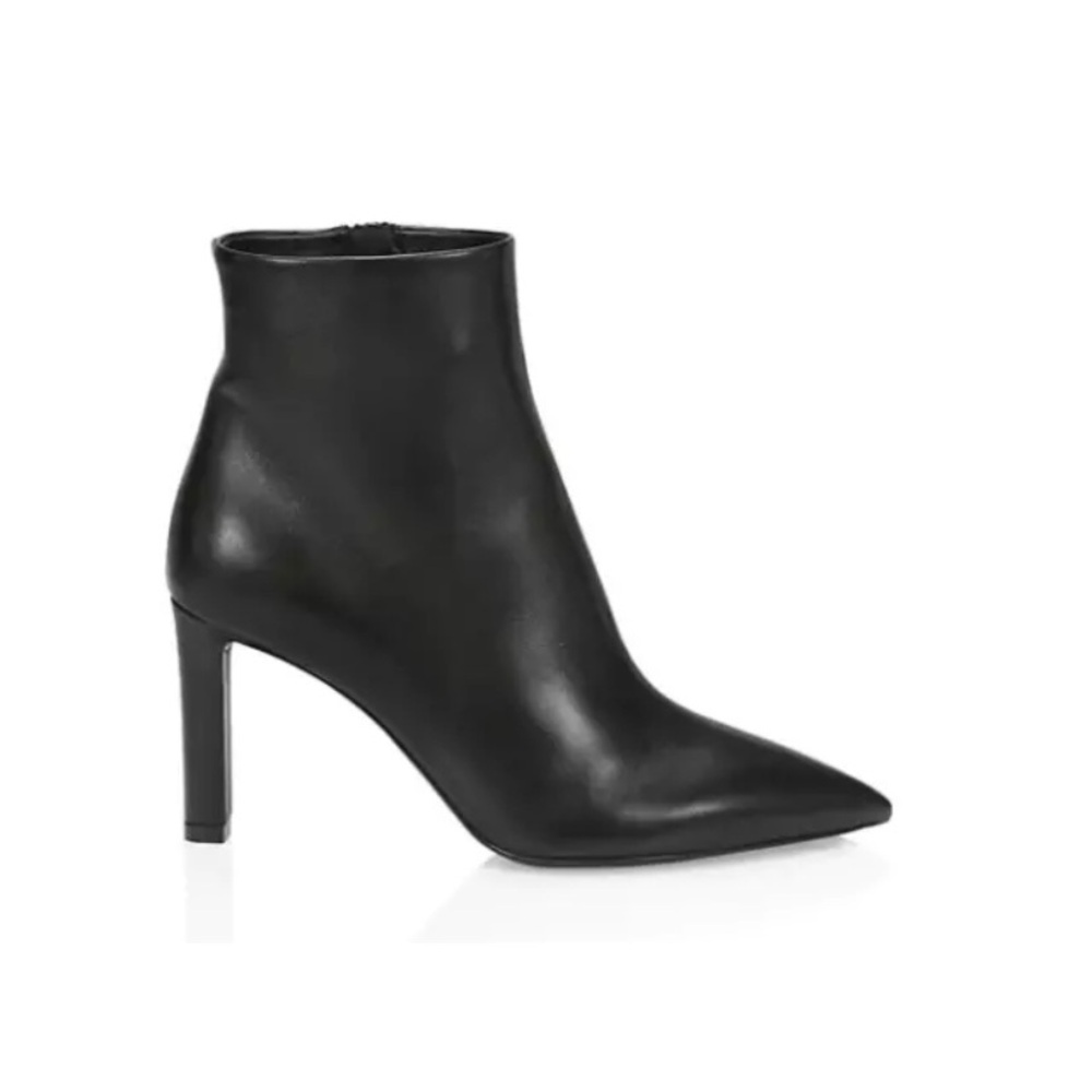 NIB Saint Laurent Grace Leather Ankle Boots Black size 37.5